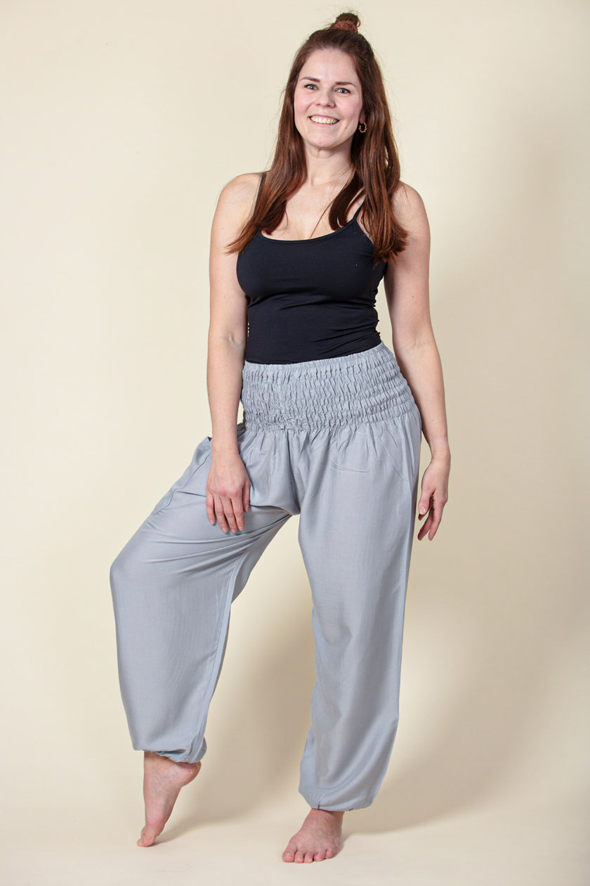 Boho Gray Artisan Harem Pants