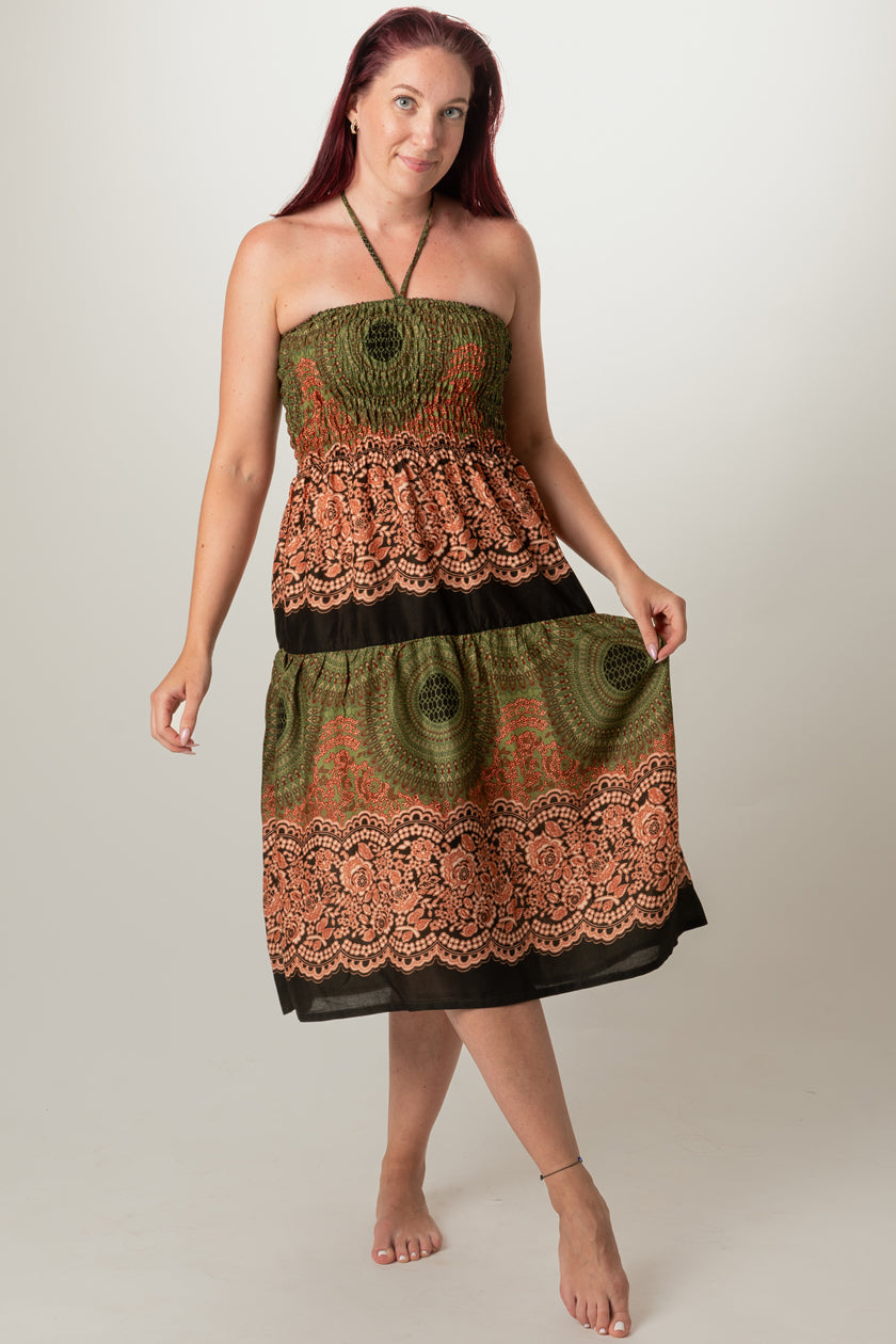 Mandala Olive Artisan Bandeau Midimekko