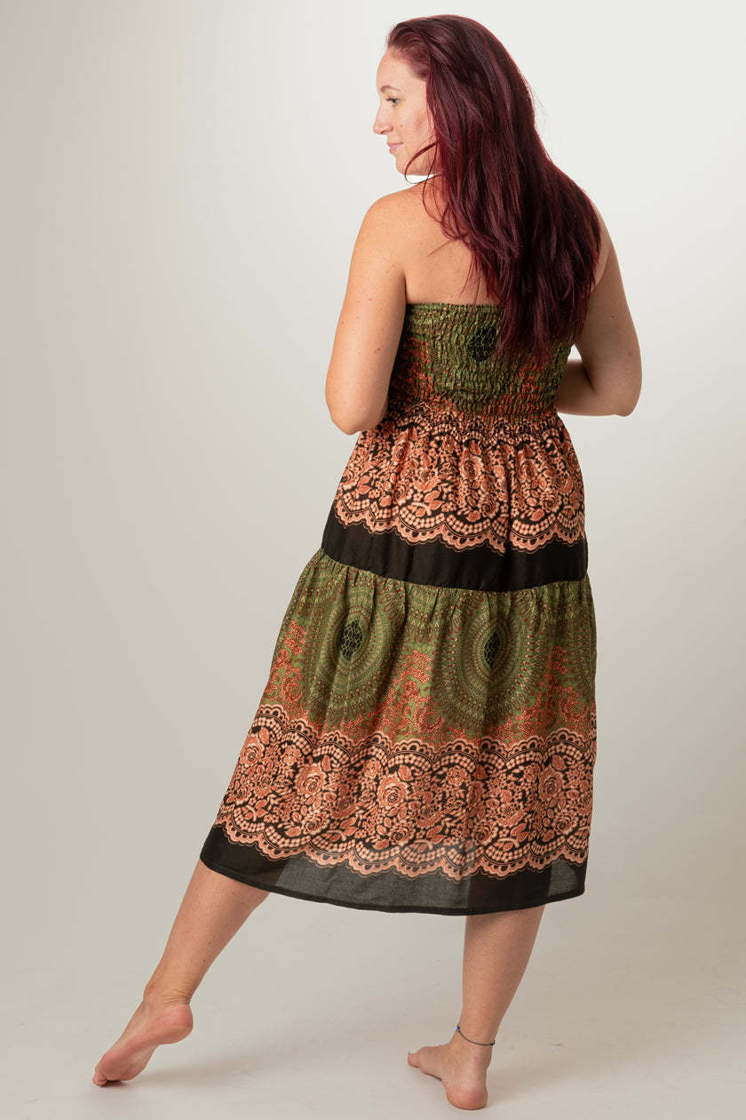 Mandala Olive Artisan Bandeau Midimekko