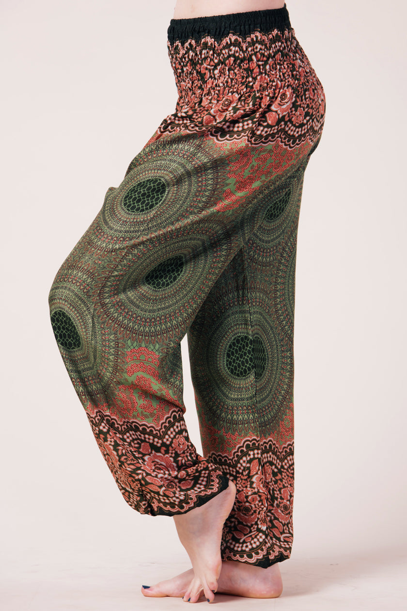 Mandala Olive Artisan Harem Pants