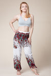 Floral White Artisan Haaremihousut