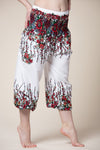 Floral White Artisan Haaremihousut