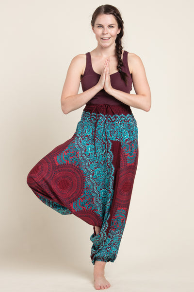 Mandala Red Artisan Jumpsuit Haaremihousut