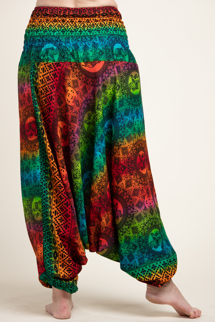 Rainbow Elephant Artisan Jumpsuit Harem pants