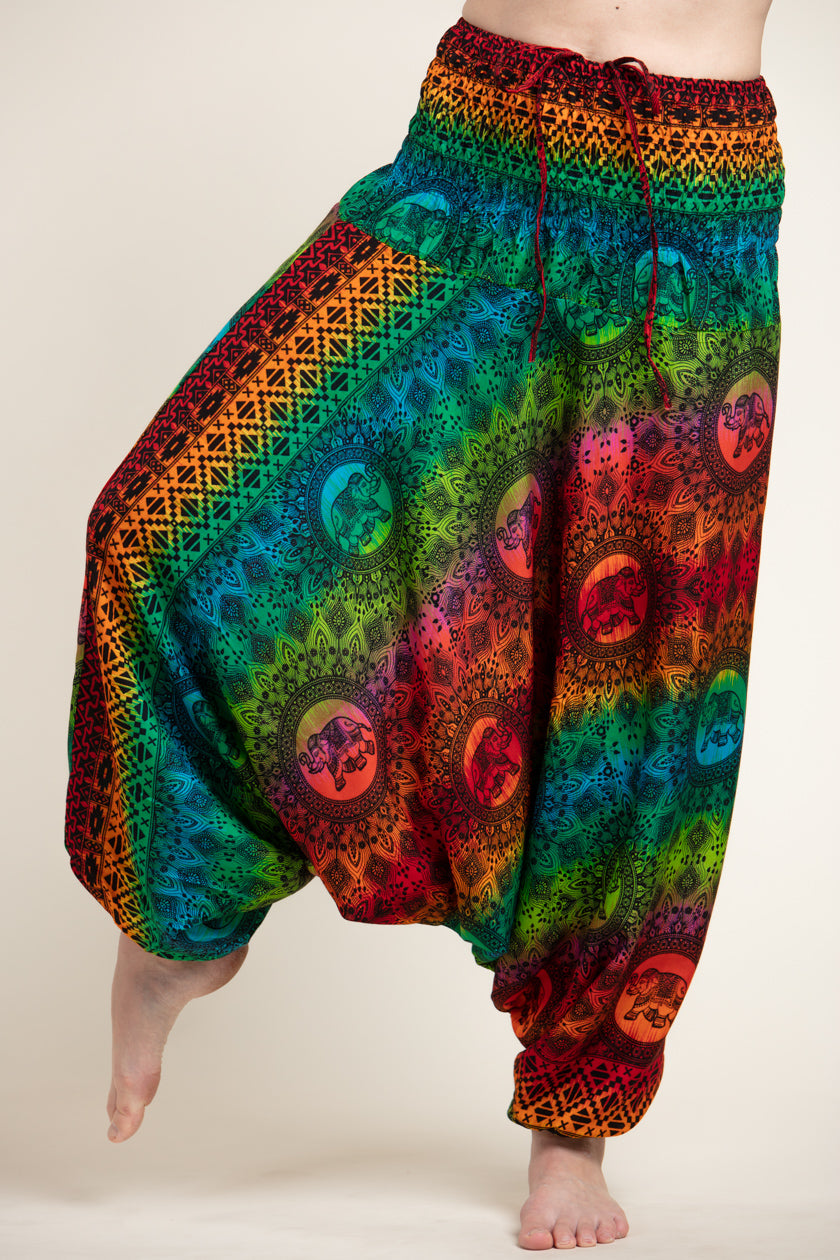 Rainbow Elephant Artisan Jumpsuit Harem pants