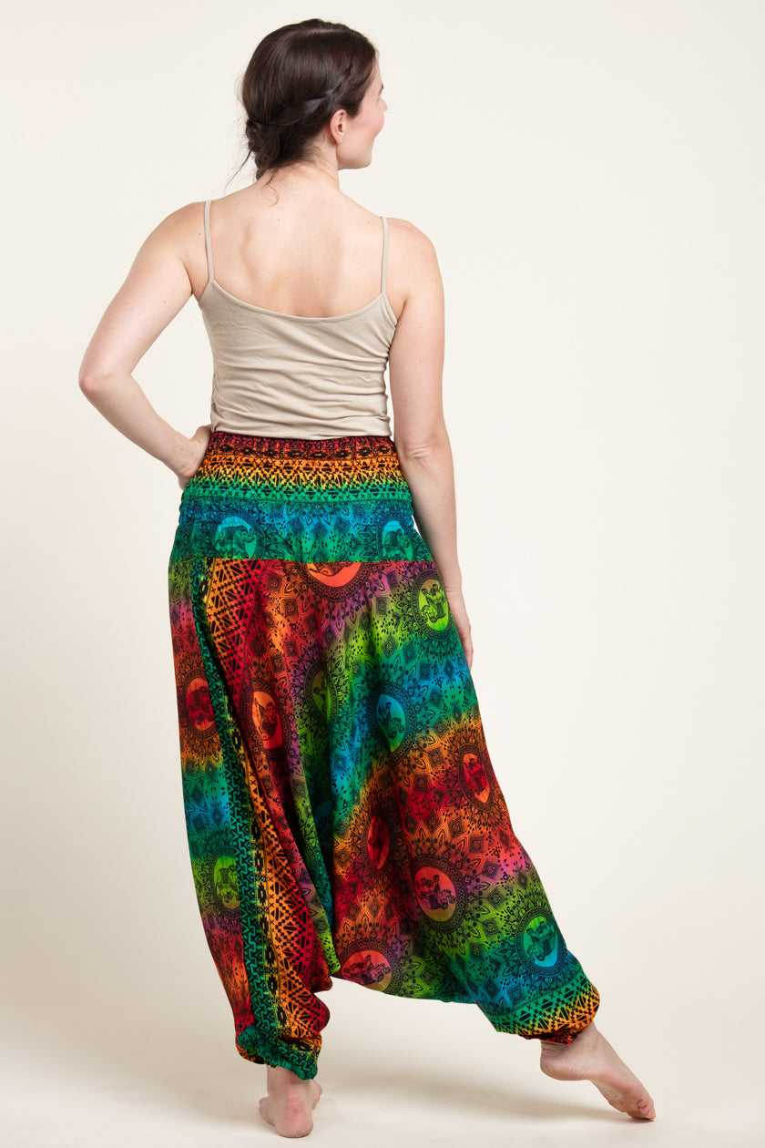 Rainbow Elephant Artisan Jumpsuit Harem pants