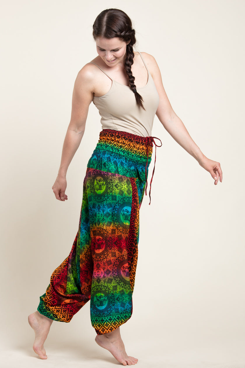 Rainbow Elephant Artisan Jumpsuit Harem pants