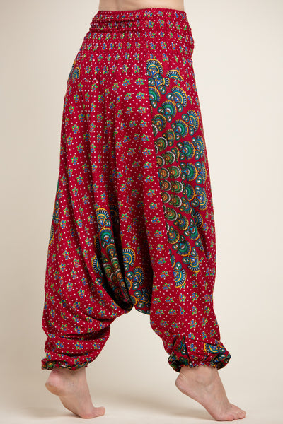 Peacock Mandala Red Artisan Jumpsuit Haaremihousut