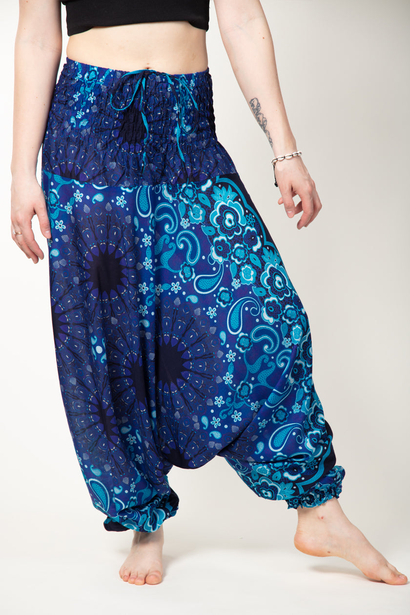 Paisley Mandala Blue Artisan Jumpsuit Harem pants