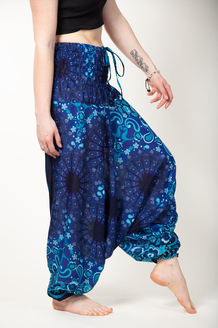 Paisley Mandala Blue Artisan Jumpsuit Harem pants