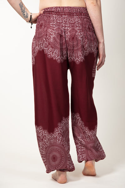 Border Mandala Maroon Artisan Haaremihousut