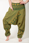 Elephant Green Yellow Hill Tribe Artisan Low Cut Haaremihousut