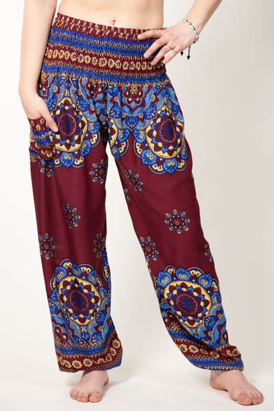Lotus Mandala Red Artisan Haaremihousut