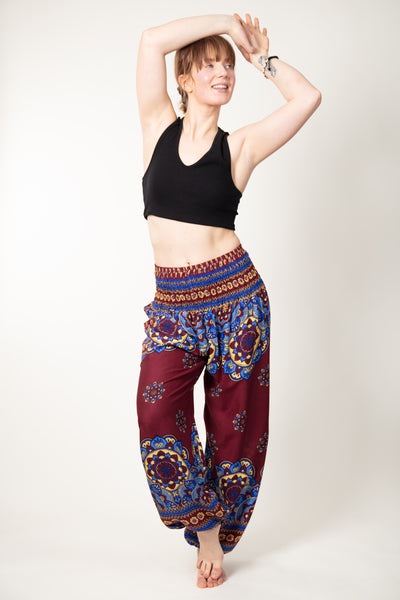 Lotus Mandala Red Artisan Haaremihousut