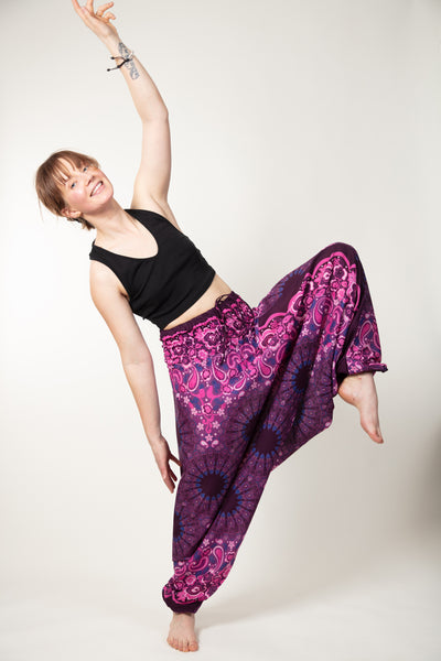 Paisley Mandala Purple Artisan Jumpsuit Haaremihousut