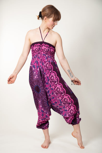 Paisley Mandala Purple Artisan Jumpsuit Haaremihousut