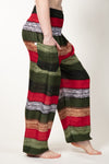 Striped Green Artisan Haaremihousut