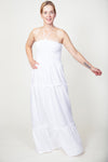 Boho White Artisan Bandeau Maksimekko