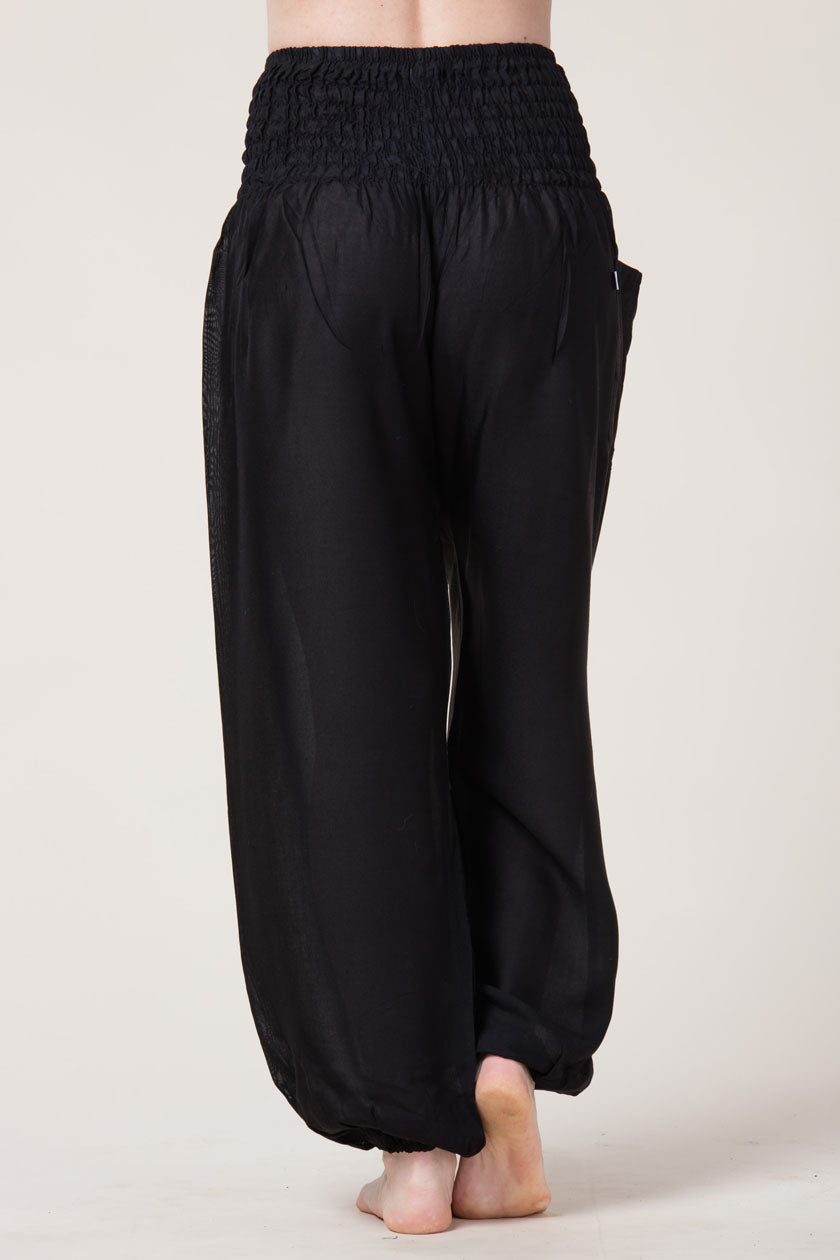 Boho Black Artisan Harem Pants