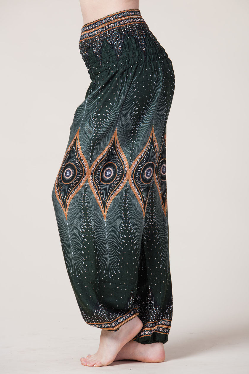 Diamond Peacock Green Artisan Haaremihousut