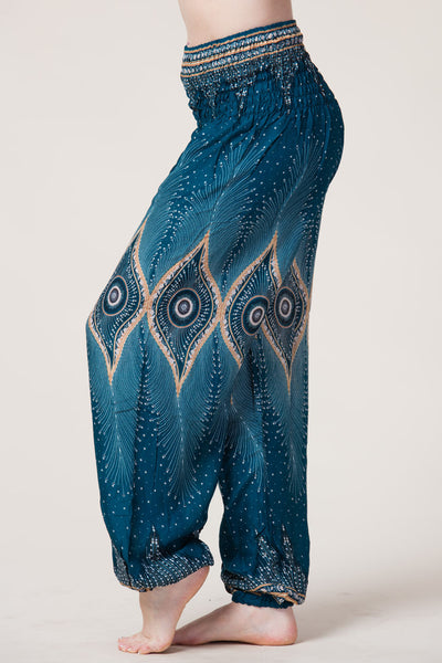 Diamond Peacock Turquoise Artisan Haaremihousut