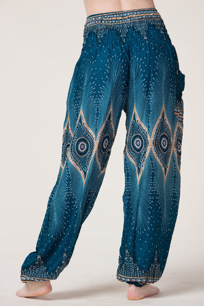 Diamond Peacock Turquoise Artisan Haaremihousut