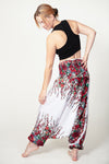 Floral White Artisan Jumpsuit Haaremihousut