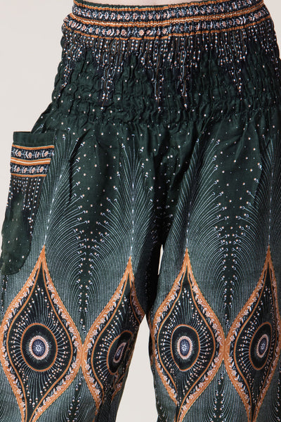 Diamond Peacock Green Artisan Haaremihousut