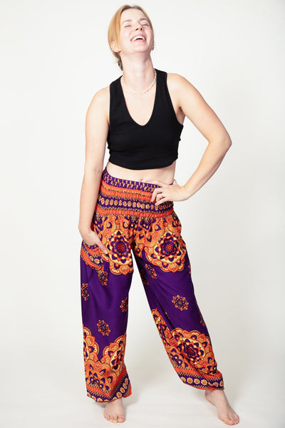 Lotus Mandala Purple Artisan Haaremihousut