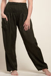 Long Boho Green Artisan Haaremihousut