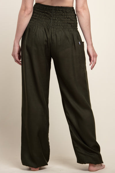 Long Boho Green Artisan Haaremihousut