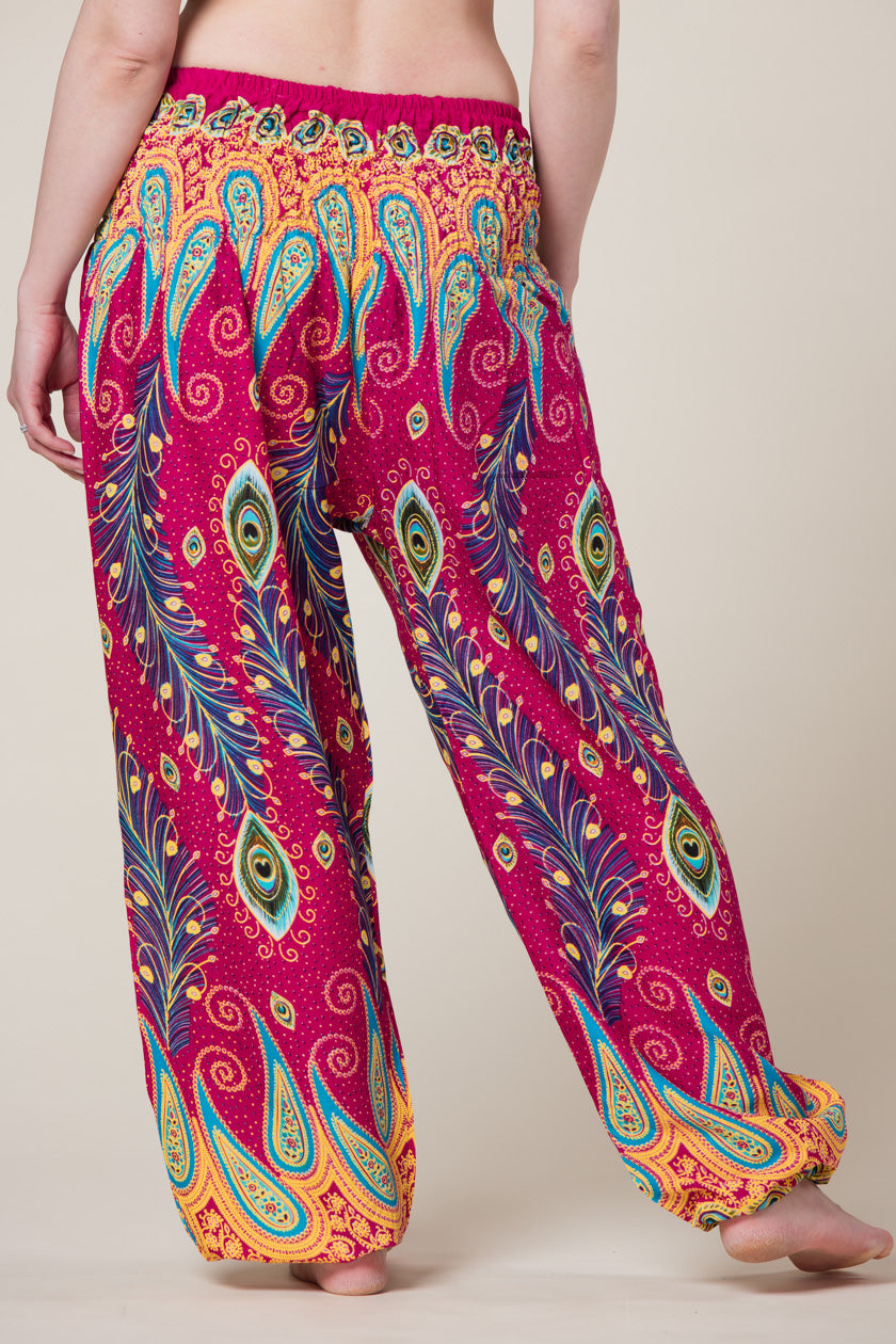 Peacock Paisley Pink Artisan Harem Pants