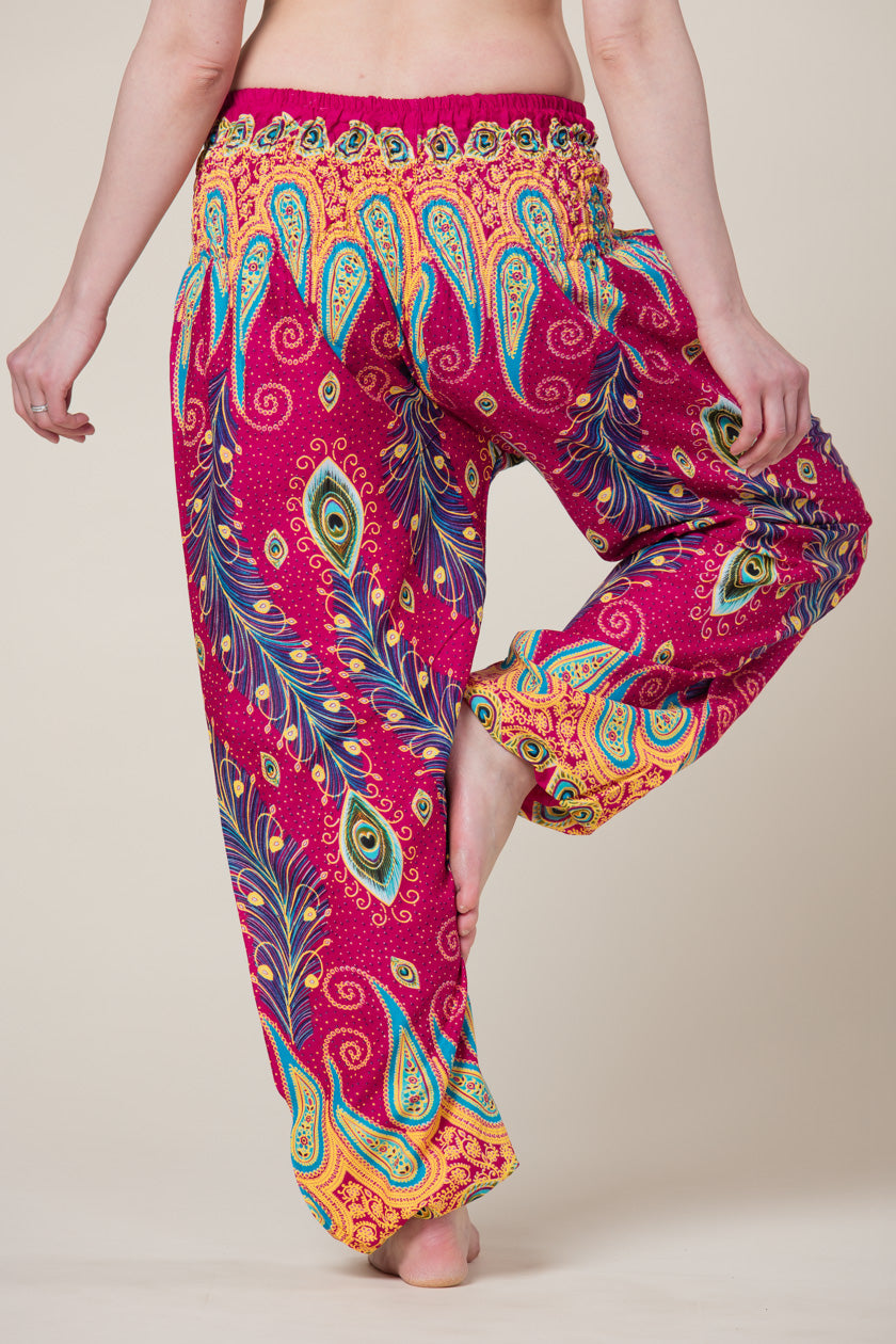 Peacock Paisley Pink Artisan Harem Pants