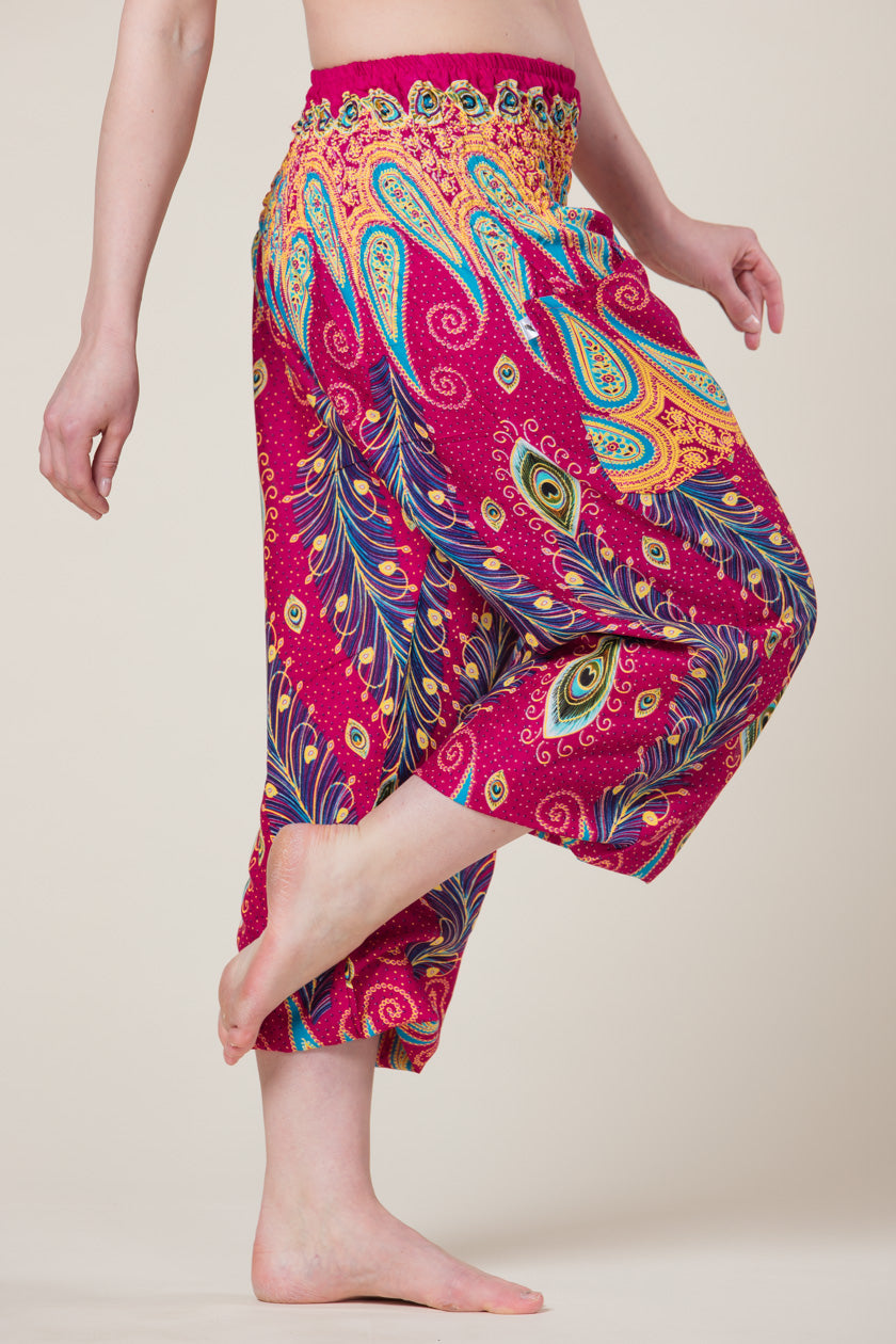 Peacock Paisley Pink Artisan Harem Pants