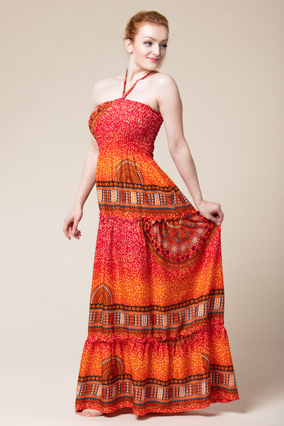 Chakra Orange Artisan Bandeau Maksimekko