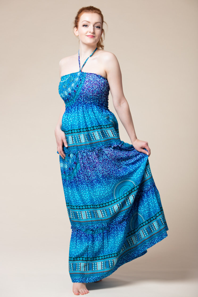 Chakra Blue Artisan Bandeau Maksimekko