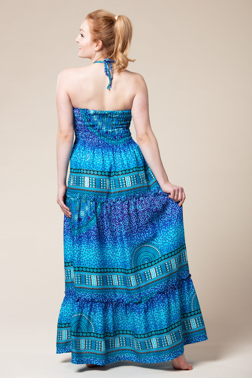 Chakra Blue Artisan Bandeau Maksimekko