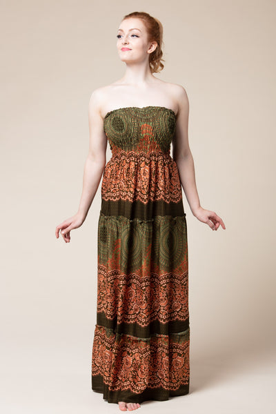 Mandala Olive Artisan Bandeau Maksimekko