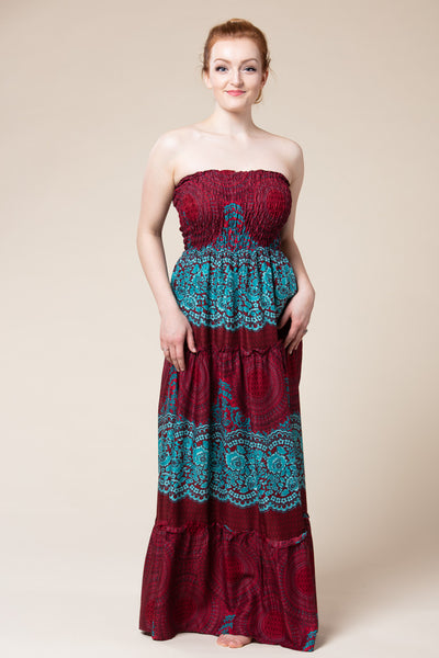 Mandala Red Artisan Bandeau Maksimekko