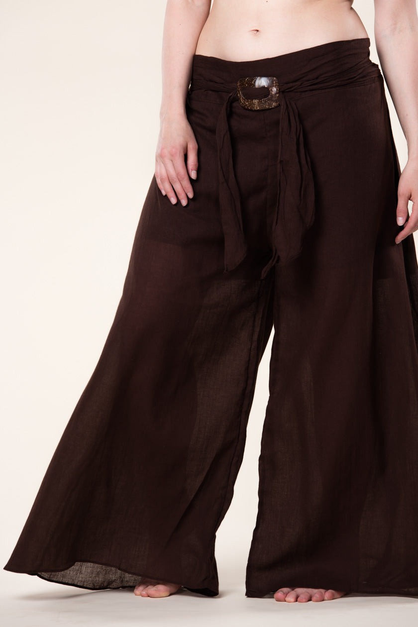 Boho Brown Cotton Artisan Palatsihousut
