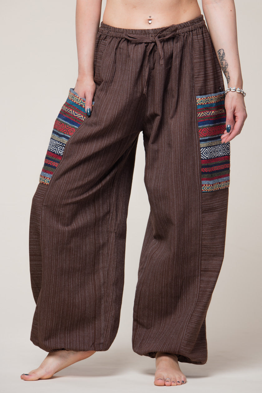 Hill Tribe Unisex Brown Artisan Haaremihousut