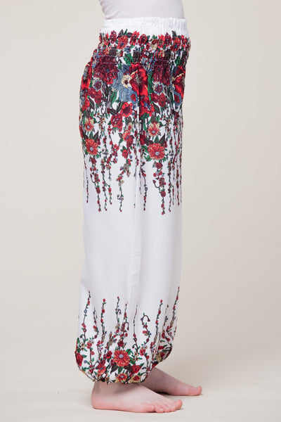 Kids Floral White Artisan Haaremihousut