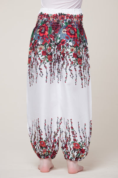 Kids Floral White Artisan Haaremihousut