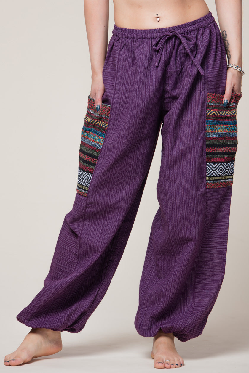 Hill Tribe Unisex Violet Artisan Haaremihousut