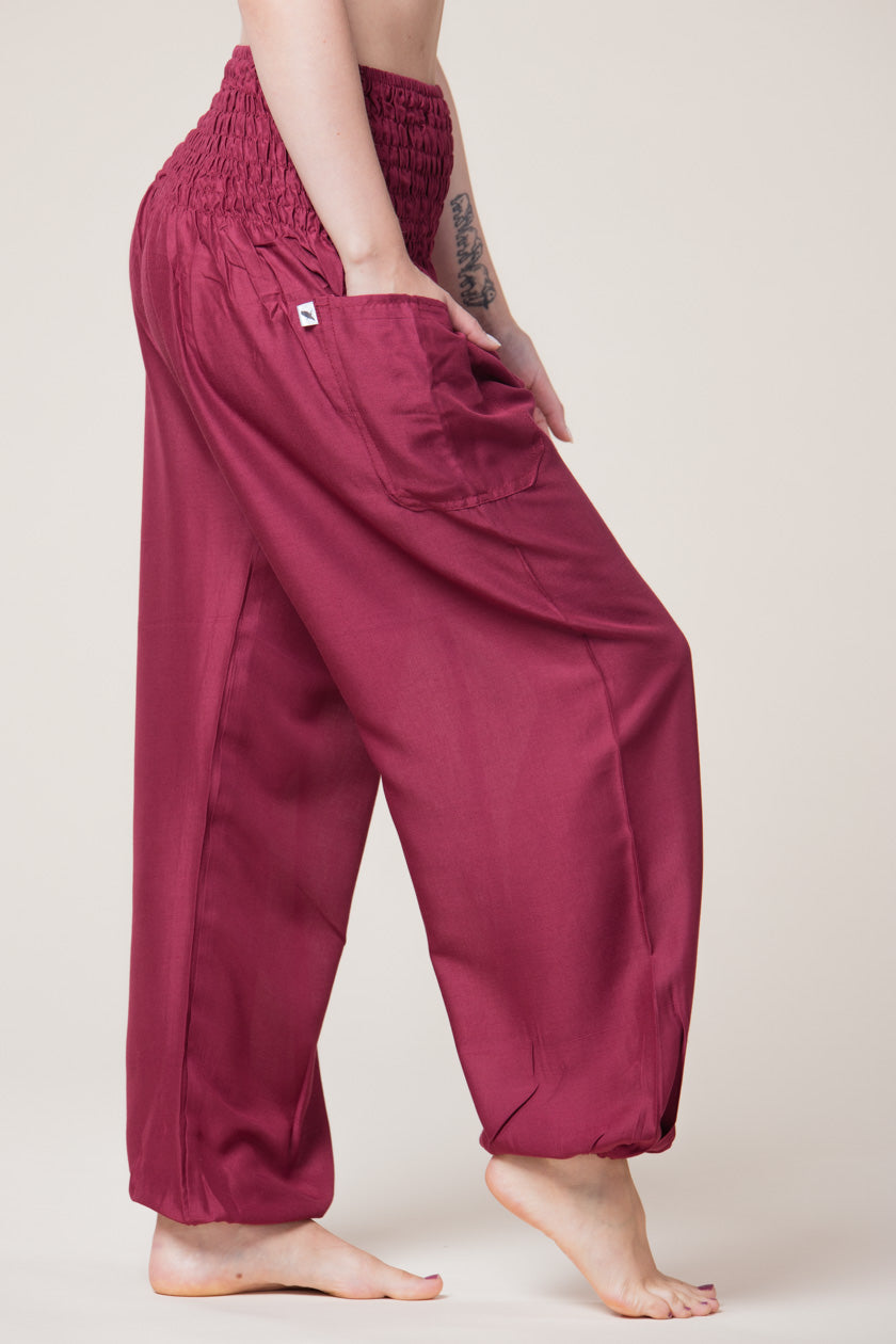 Boho Burgundy Artisan Haaremihousut