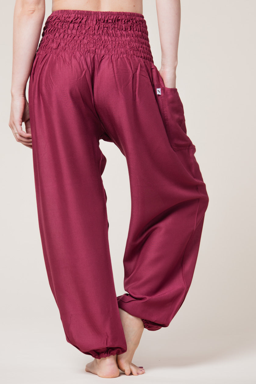 Boho Burgundy Artisan Haaremihousut