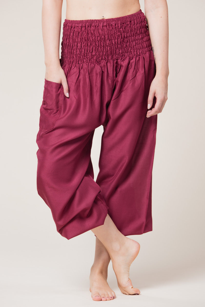 Boho Burgundy Artisan Haaremihousut