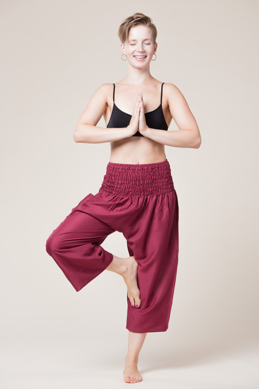 Boho Burgundy Artisan Haaremihousut