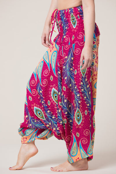 Peacock Paisley Pink Artisan Jumpsuit Haaremihousut