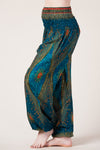 Peacock Eye Teal Artisan Haaremihousut